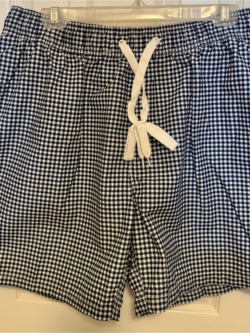 Kanu Surf Blue & White Gingham Drawstring Swim Trunks